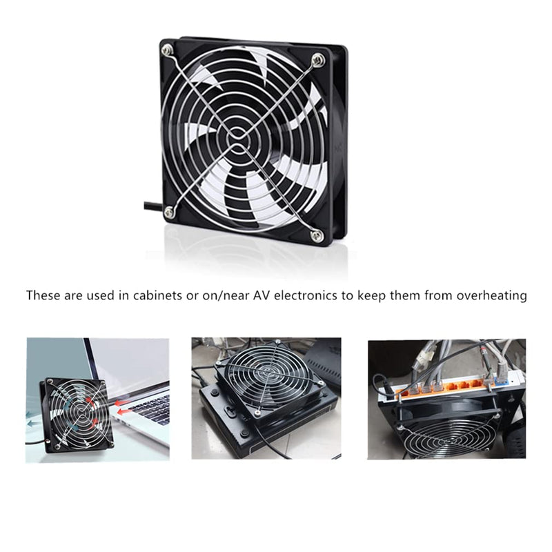  [AUSTRALIA] - Pocaton DC 5V USB Brushless Fan 120x25mm 12cm for Computer Router Cooling Fan DIY PC Cooler TV Box Cooler Fan W/Screws Protective net