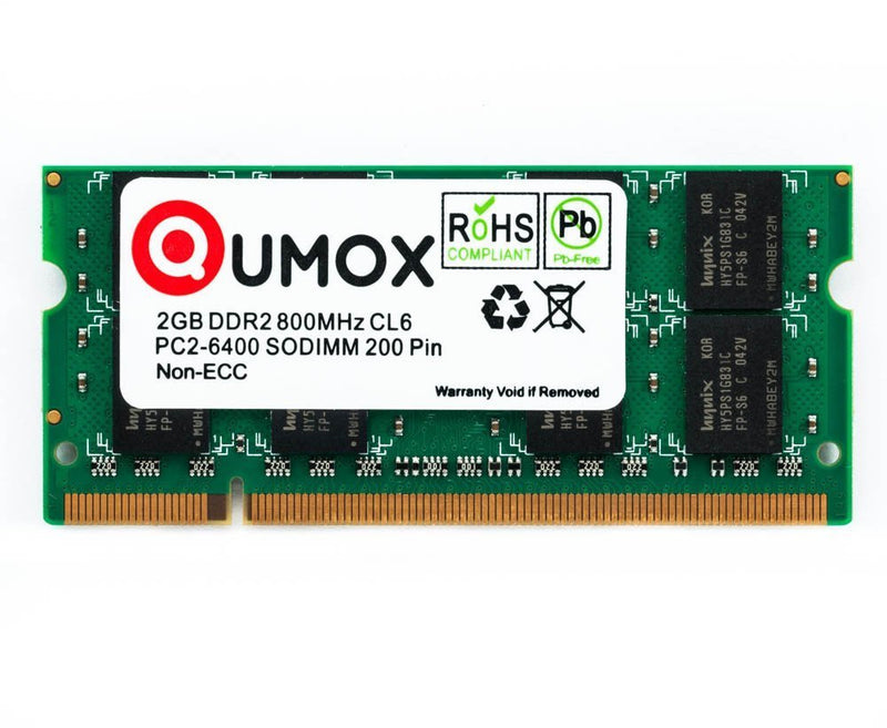  [AUSTRALIA] - QUMOX 2GB DDR2 800MHz PC2-6400 PC2-6300 DDR2 800 2GB (200 PIN) SODIMM Laptop Memory DDR2 800 SODIMM 2GB