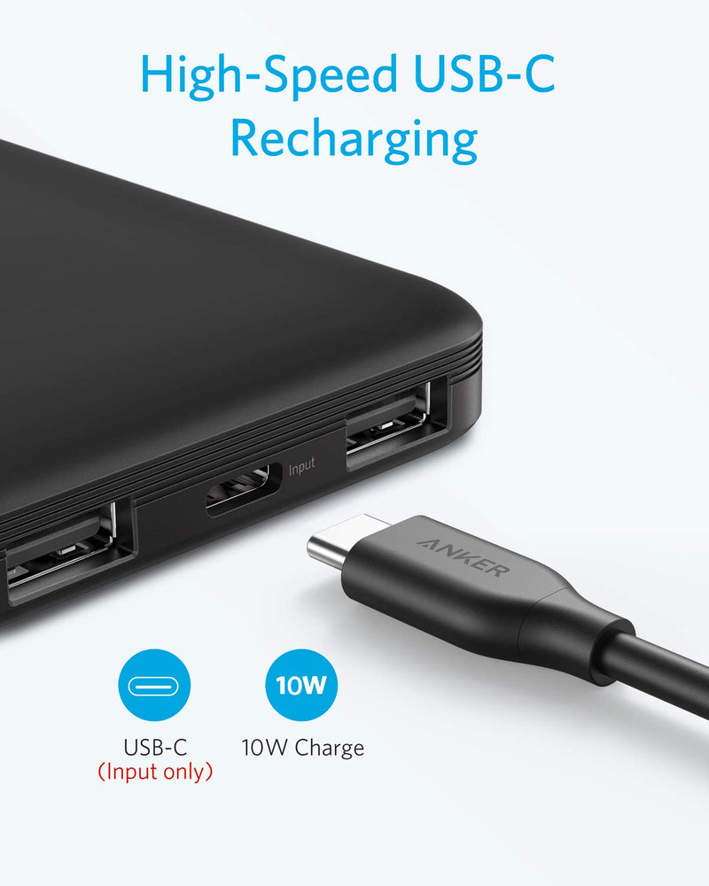  [AUSTRALIA] - Anker Wireless Power Bank, PowerCore 10,000mAh Portable Charger with USB-C (Input Only), External Battery Pack Compatible with iPhone 12, Mini, Pro, Pro Max, Samsung, iPad 2020 Pro, AirPods, and More.