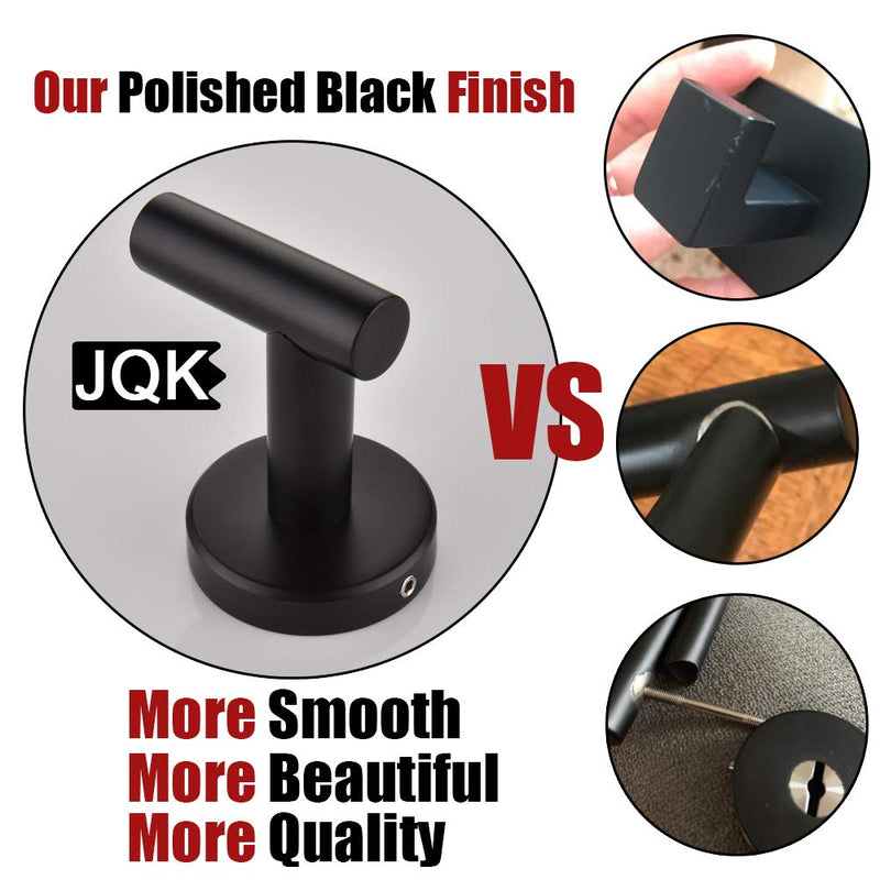  [AUSTRALIA] - JQK Black Bathroom Towel Hook, Coat Robe Clothes Hook for Bathroom Kitchen Garage Wall Mounted, 304 Stainless Steel Matte Black, TH100-PB 1