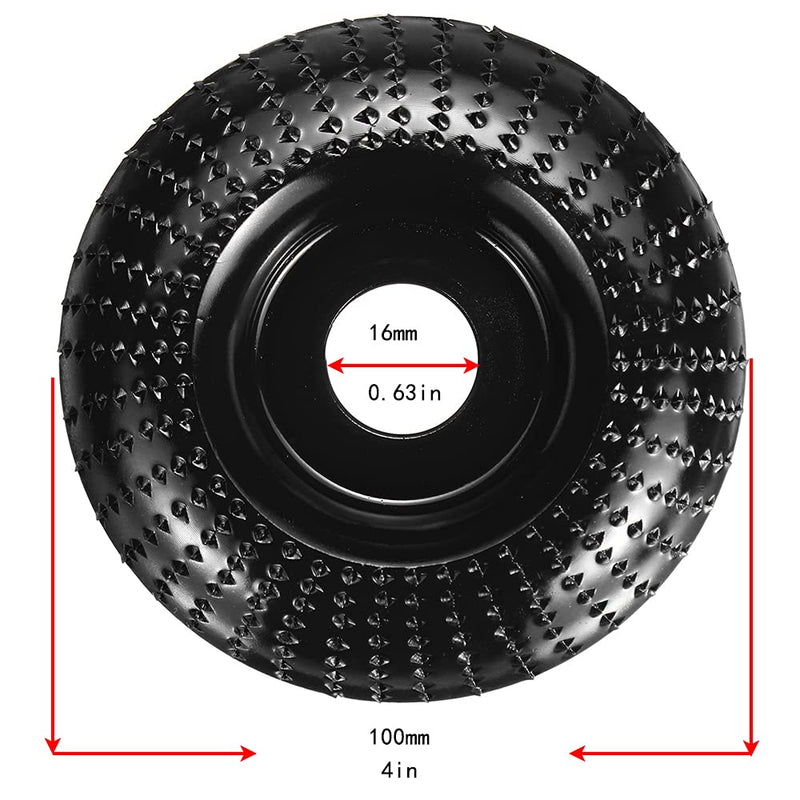  [AUSTRALIA] - Grinding Wheel 4 inch Wood Forming Wheel for polishing Wood Forming Discs with a 5/8" Angle Grinder(Black) black