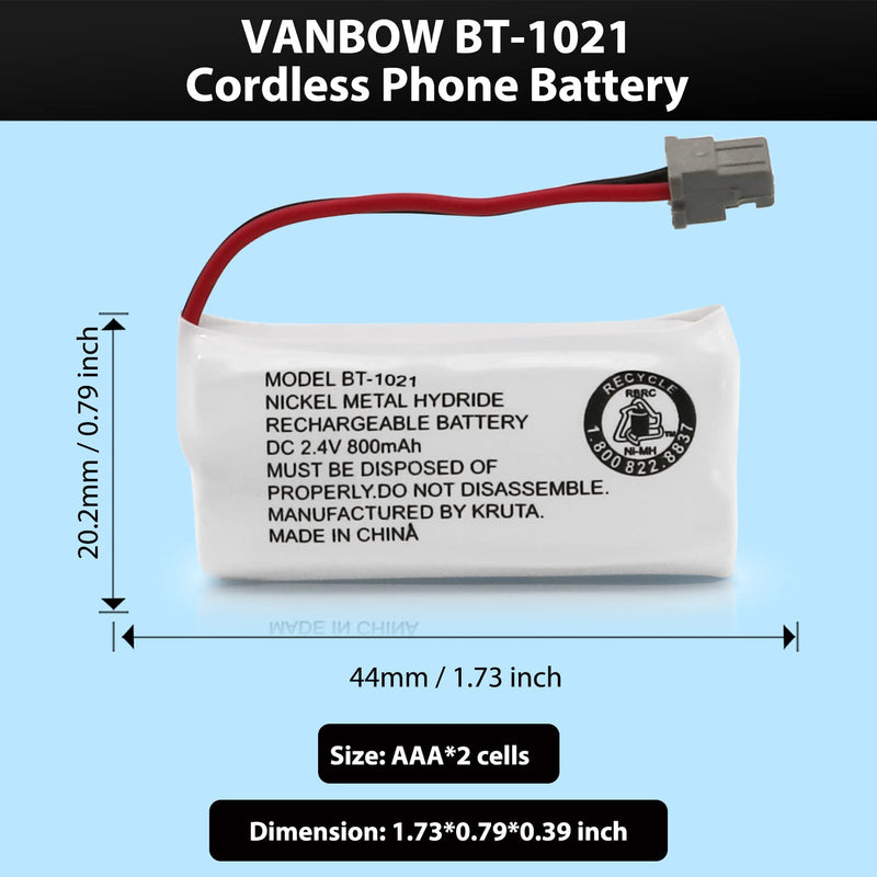  [AUSTRALIA] - BT-1021 BBTG0798001 Cordless Phone Battery Compatible with Uniden BT1021 BT-1025 BT-1008 BT-1016 Empire CPH-515B Cordless Phone (2) 2