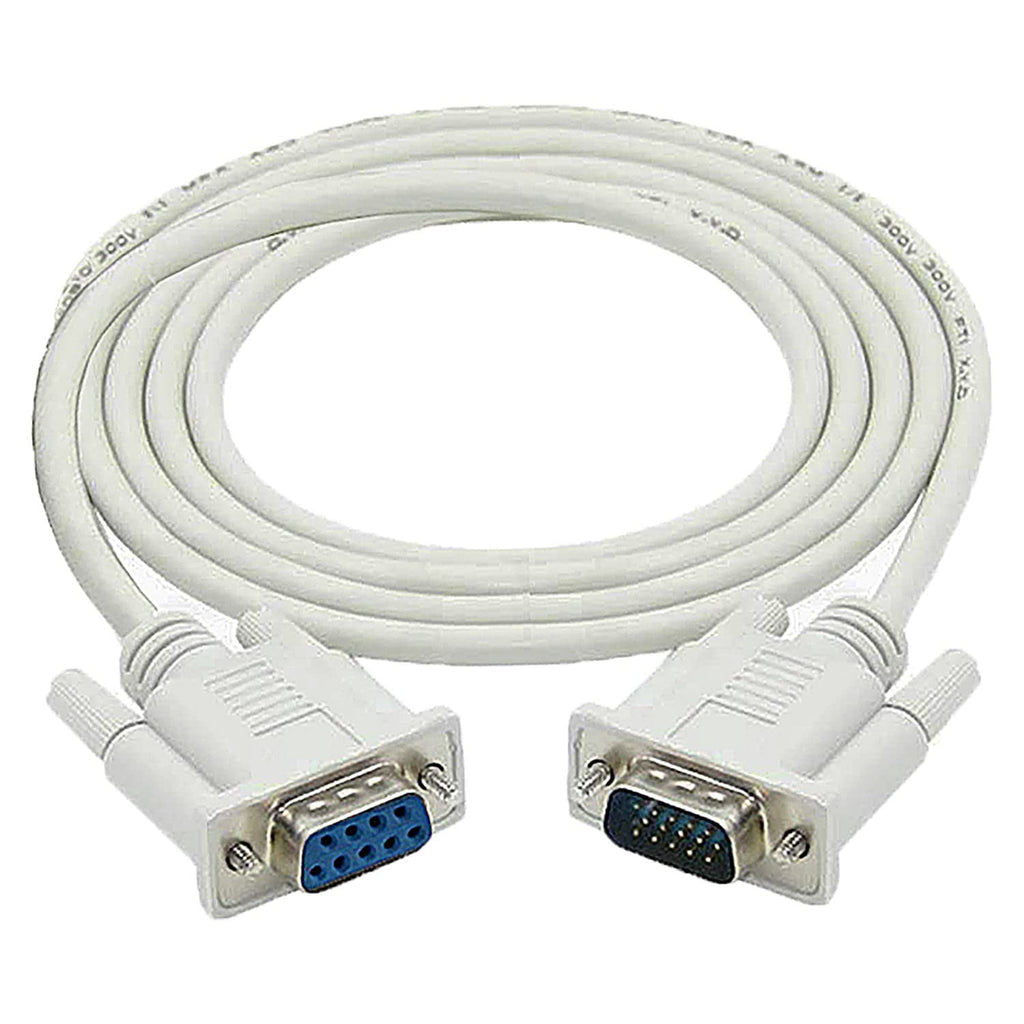 [AUSTRALIA] - DaFuRui 5ft/1.5m RS232 Cable， 3Pack White DB9 RS232 Male to Female Serial Cable Straight Through Adapter Wire for Connect Various Serial Interface Devices 5ft 1.5m RS232