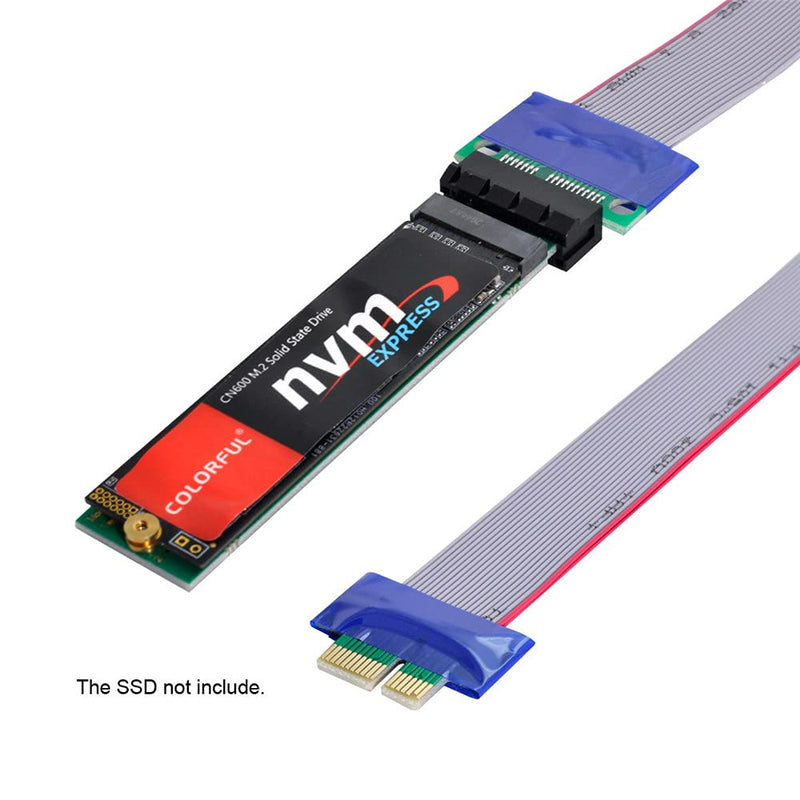  [AUSTRALIA] - Xiwai NGFF M-Key NVME AHCI SSD to PCI-E 3.0 1x x1 Vertical Adapter with Cable Male to Female Extension Green 1x