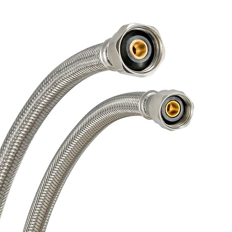  [AUSTRALIA] - Eastman 48025 12-Inch Length Flexible Faucet Connector, Braided Stainless Steel Supply Hose Line, 1/2-inch FIP x 1/2-inch Compression Inlet 12 Inch