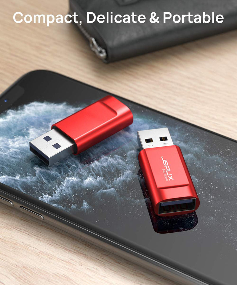 USB Data Blocker, JSAUX (4-Pack) USB-A Defender Only for Quick Charge, Protect Against Juice Jacking, Refuse Hacking Provide Safe Charging- Red - LeoForward Australia