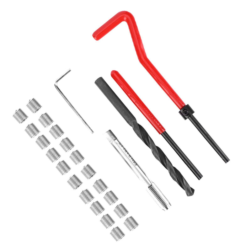  [AUSTRALIA] - 25Pcs Thread Repair Kit M7 x 1 Thread Inserts Stainless Steel Twisted Drill Wrench Threaded Insert Tap Insertion Tool for Auto Parts