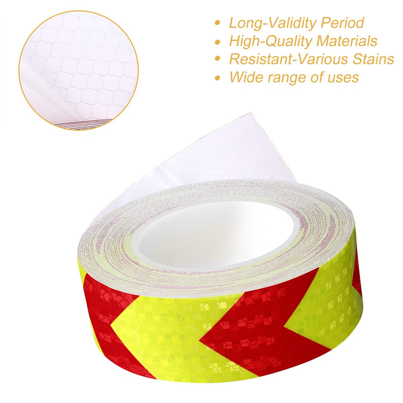  [AUSTRALIA] - 2 Inch×30 Feet Reflective Safety Tape,Red/Yellow DOT-C2 Reflective Tape Waterproof Self Adhesive for Trailers Trucks Car and Outdoor(Conspicuous Tape) 2 IN*30FT yellow/red