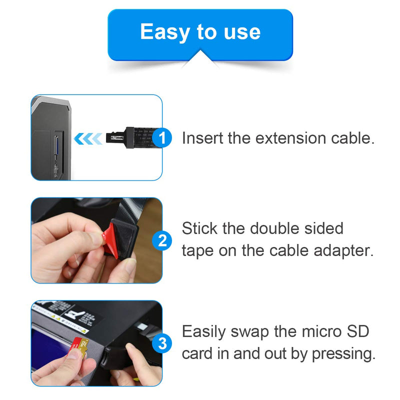  [AUSTRALIA] - LANMU Micro SD to Micro SD Card Extension Cable Adapter Flexible Extender Compatible with Ender 3 Pro/Ender 3/Ender 3 V2/Ender 5/SanDisk MicroSDHC/Anet A8 3D Printer/Raspberry Pi/GPS/TV(5.9in/15cm) Black