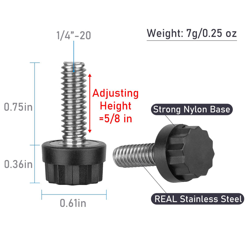  [AUSTRALIA] - Adjustable Furniture Levelers Screw Stainless Steel Screw Leveling Feet 1/4" Threaded Screw Table Levelers Chair Levelers Furniture Feet for Table Chair Cabinet Patio Furniture Legs-12 Packs 12 Packs