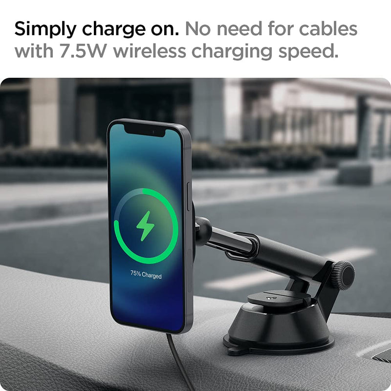  [AUSTRALIA] - Spigen OneTap Pro Designed for Magsafe Fast Wireless Car Charger Mount (Magnetically Levitate & Fast Charge iPhone 13,12 Models Even The Max Model) Dashboard