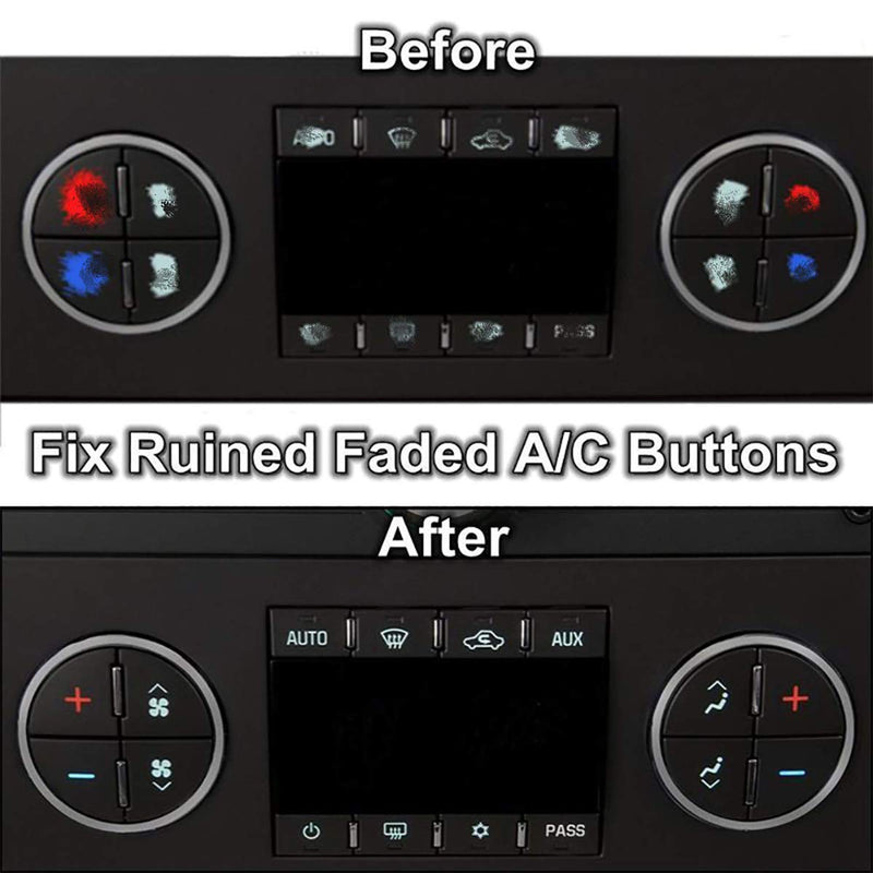  [AUSTRALIA] - traderplus 3 Pack Replacement AC Dash Button Sticker Repair Kit Fit for Suburban, Chevy Tahoe, Silverado, Traverse, GMC Acadia, GMC - Fix Ruined Faded A/C Controls