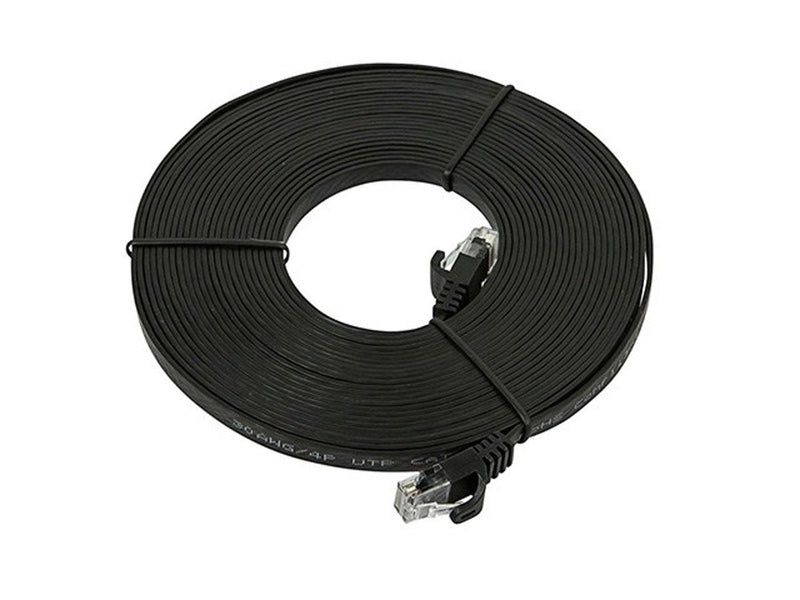  [AUSTRALIA] - Monoprice Cat5e Ethernet Patch Cable - 25 Feet - Black | Network Internet Cord - RJ45, Flat,Stranded, 350Mhz, UTP, Pure Bare Copper Wire, 30AWG 25ft