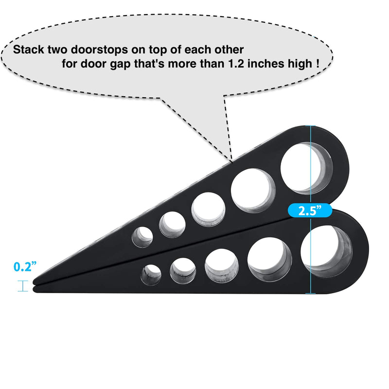  [AUSTRALIA] - Rubber Door Stopper, Door Stop Wedge with Door Holder, Works with All Floor Surfaces    (1, Black) 1