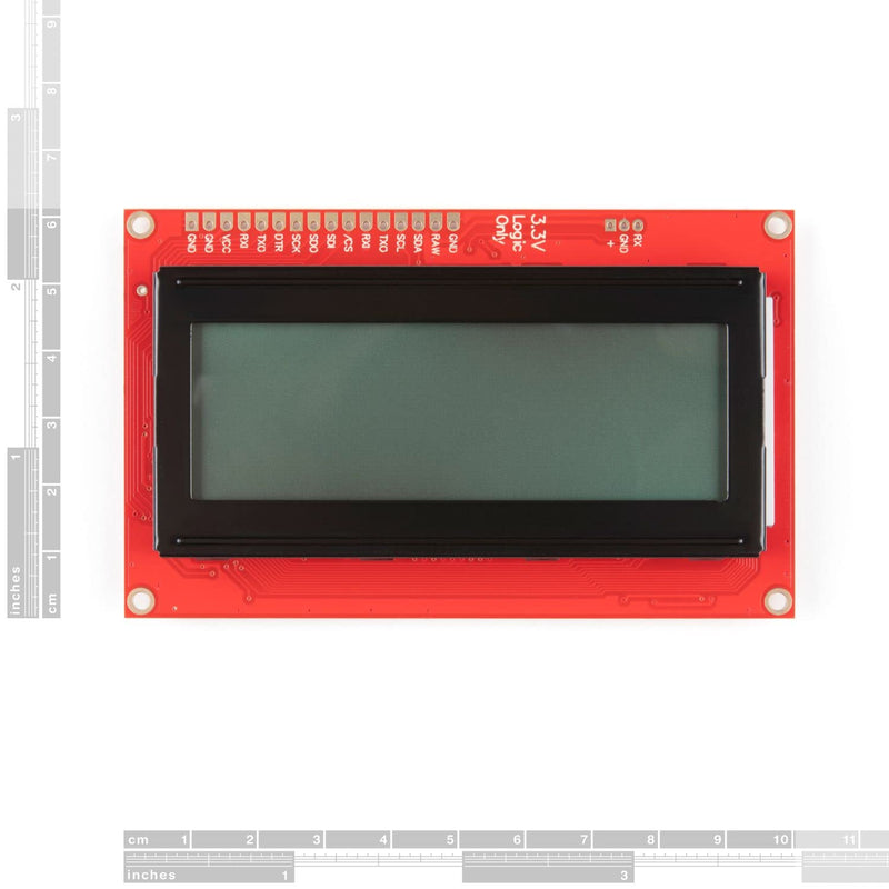  [AUSTRALIA] - SparkFun 20x4 SerLCD - RGB Backlight (Qwiic) - Black on Red/Green/Blue Display Communicate with Serial I2C SPI 3.3V Logic and Power