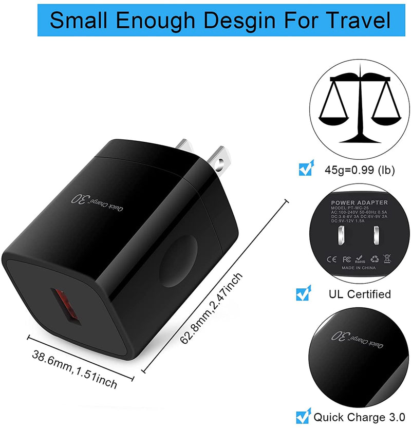  [AUSTRALIA] - C Charger Fast Charging for Moto G Stylus/G Power/G Play 2021/E 2020/One 5G Ace/G10/G30/G60S/G100/G Fast/G 5G Plus/G9 Power/G8 Play/G7 Plus, 38W QC 3.0 Rapid Car Adapter Wall Charger+2X C Cable 4Pack