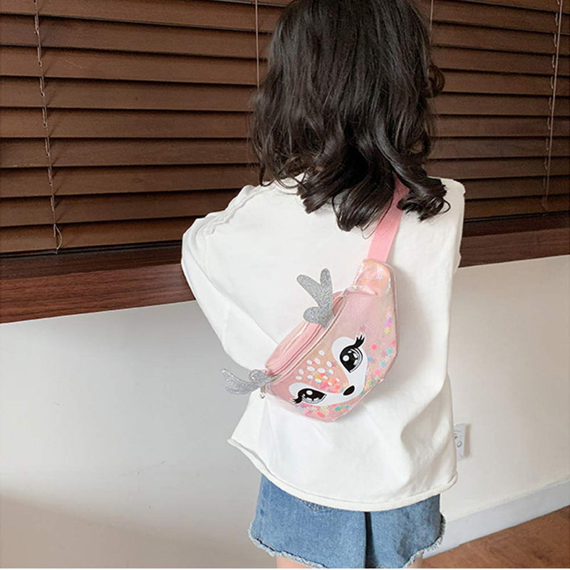 Fashion Small Cartoon Travel Pink Cute Waist Fanny Pack Bag Purse For Little Kids Babies Girls Toddler Children Sport Running Camping Trip - LeoForward Australia