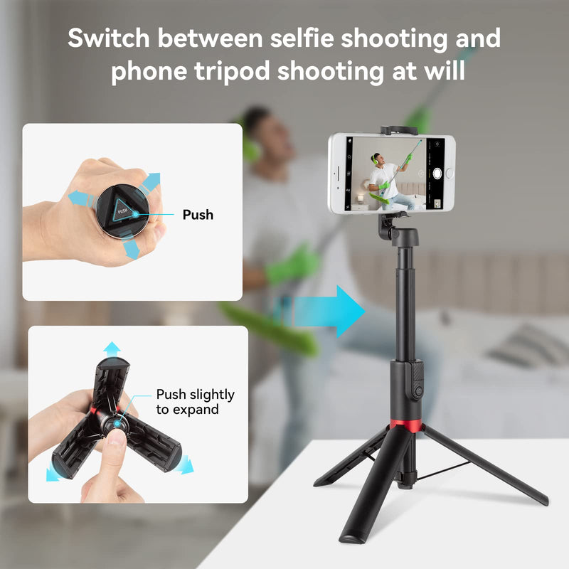  [AUSTRALIA] - SmallRig 51" Cell Phone Selfie Stick Tripod with Bluetooth Remote Extendable Travel Smartphone Tripod Stand,Portable,Lightweight Tripods for TIK Tok, Video Conference - 3375B