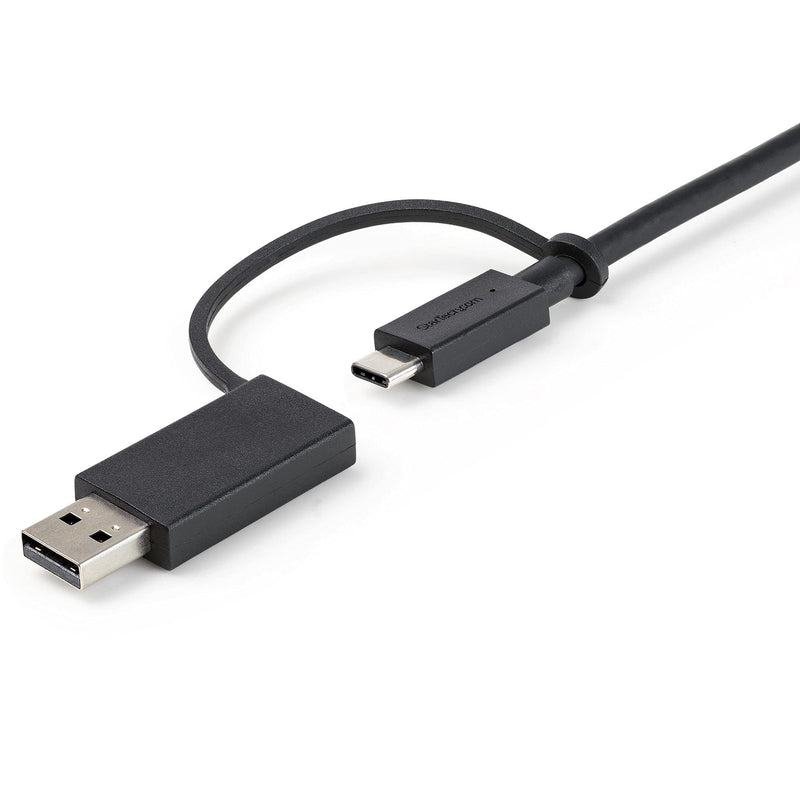  [AUSTRALIA] - StarTech.com 3ft (1m) USB-C Cable with USB-A Adapter Dongle - Hybrid 2-in-1 USB C Cable w/USB-A - USB-C to USB-C (10Gbps/100W PD), USB-A to USB-C (5Gbps) - Ideal for Hybrid Docking Station (USBCCADP)