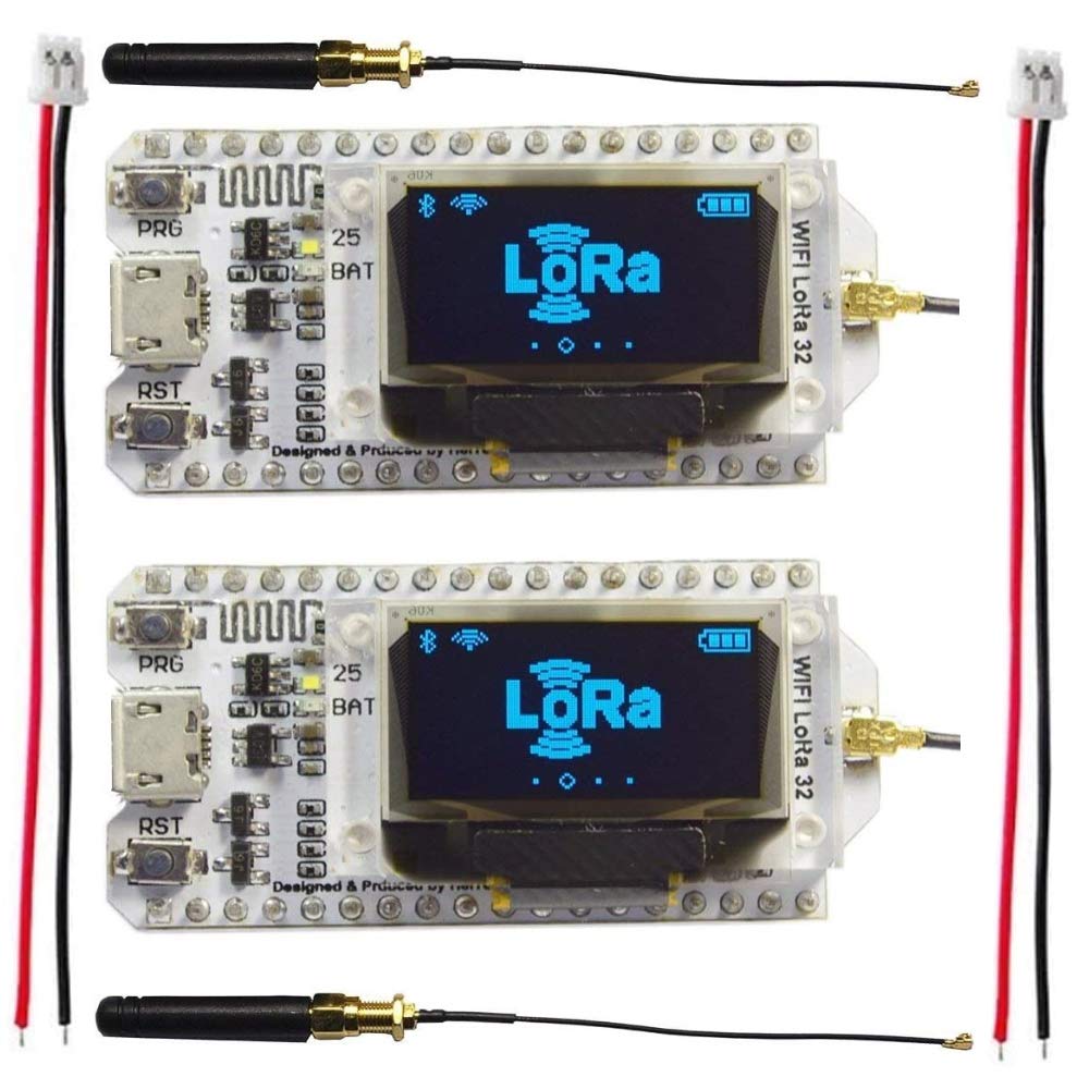  [AUSTRALIA] - 2 Sets Assembled ESP32 OLED WiFi+BT Lora Kit 0.96inch OLED Display ESP-32S CP2102 Development Board Lora SX1276 915MHZ Antenna Transceiver for Arduino ESP8266 NodeMCU