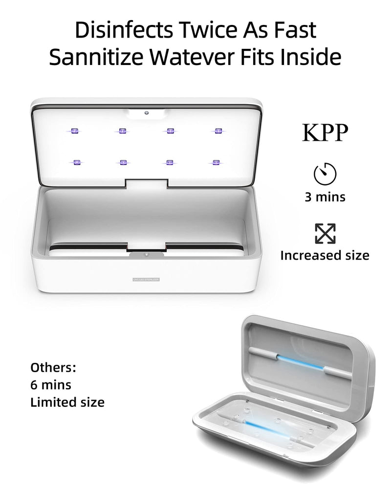 UV Light Sanitizer, Phone Sanitizer UV Box | UV Sterilizer Box for Smartphone | Clinically Proven Kills Germs Viruses & Bacteria UV-C Light Disinfector 2021 New Gift for Family Men white1 - LeoForward Australia