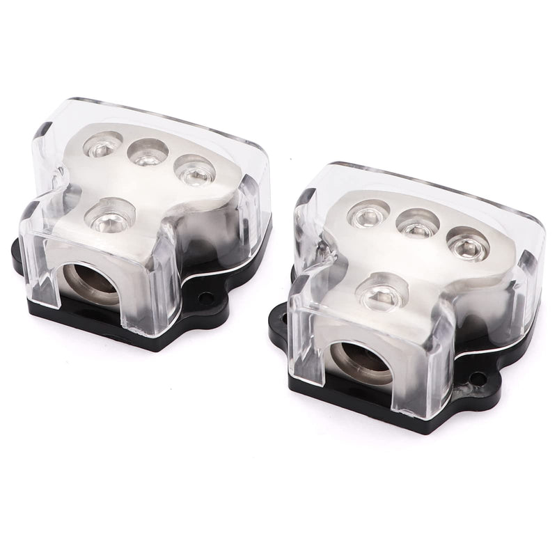  [AUSTRALIA] - 2PCS TuoLauthon 3 Way Power Distribution Block 1x 0 Gauge in / 3x 4 Gauge Out Amp Power Distribution Ground Distributor Connecting Block for Car Amplifier Audio Splitte 1in&3out