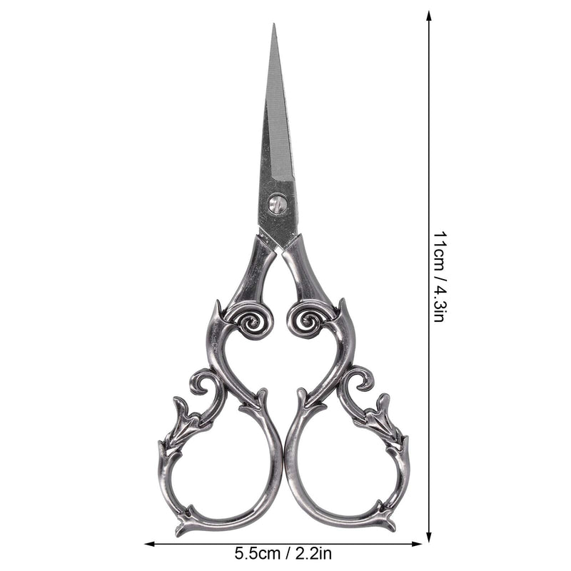  [AUSTRALIA] - Retro Scissors, European Stainless Steel Gourd Shape DIY Vintage Small Embroidery Cutting Tools for Embroidery Sewing Craft Art Work Everyday Use(GREY)