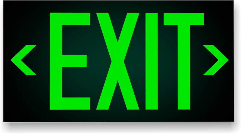  [AUSTRALIA] - Photoluminescent Exit Sign Green - Aluminum Code Approved UL 924 / IBC / NFPA 101 | NightBright USA Part Number ULG-050
