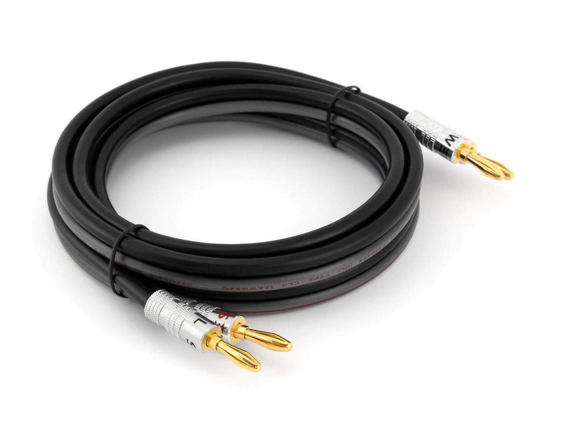 Silverback Speaker Wire by Sewell, 12 AWG, with Silverback Banana Plugs, OFC, 259 Strand Count, 3 ft - LeoForward Australia