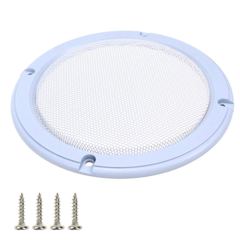  [AUSTRALIA] - Bitray 5 Inch White Mesh Speaker White Decorative Circle Grill Cover Guard Protector, 2PCS Car Speaker Audio Speaker Cover Protector with 8 Pcs Screws