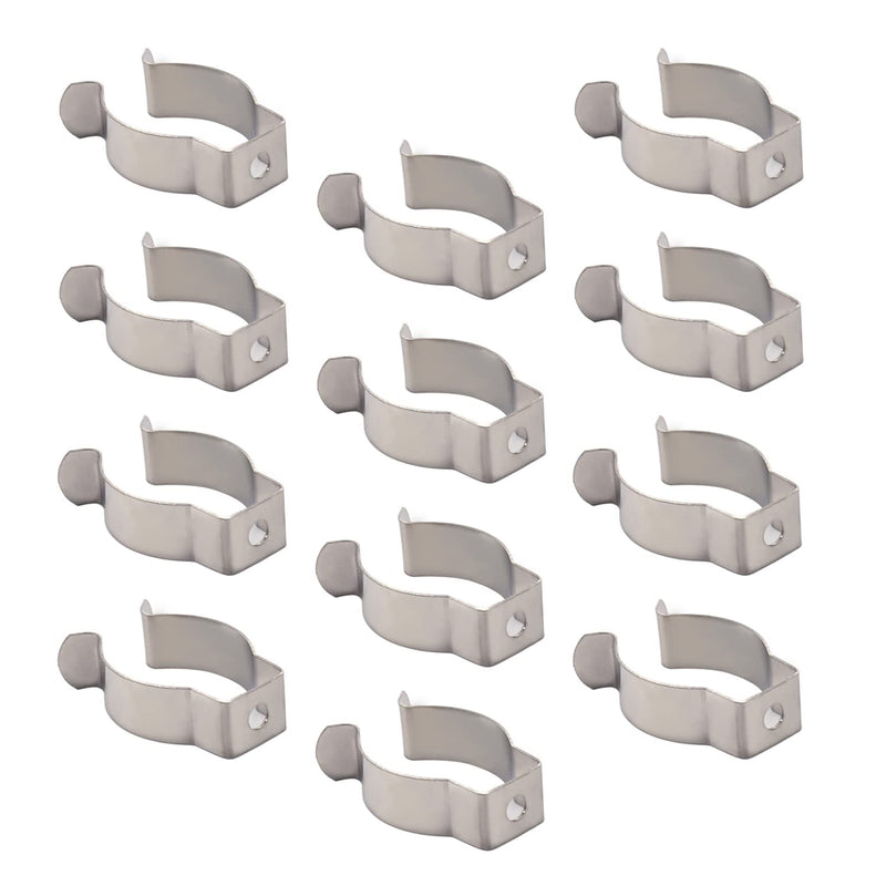  [AUSTRALIA] - Bettomshin 12Pcs T8 U Clips Holder Bracket 1.3"x0.79"x0.35" Stainless Steel for Mounting Led Fluorescent Tube Replacement