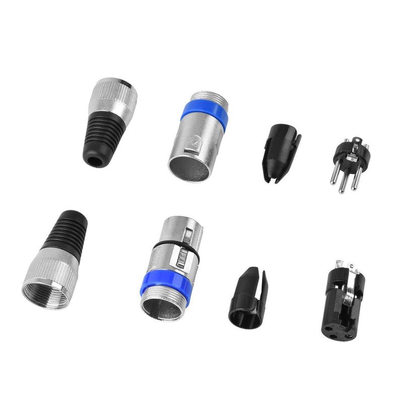  [AUSTRALIA] - VizGiz 4 Pack XLR Plugs Male and Female Microphone Plug Cable Adapter 3Pin MIC Jack Connector Audio DMX Mixer Equipment Socket Repair Replacement