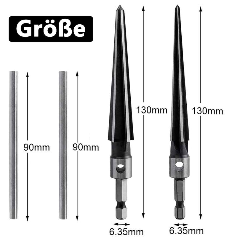  [AUSTRALIA] - Bestgle 2 pieces conical reamer 1/4" handle T-shape cone cutter carbon steel cone hand reamer for reaming with a diameter of 3mm-13mm, 5-16mm