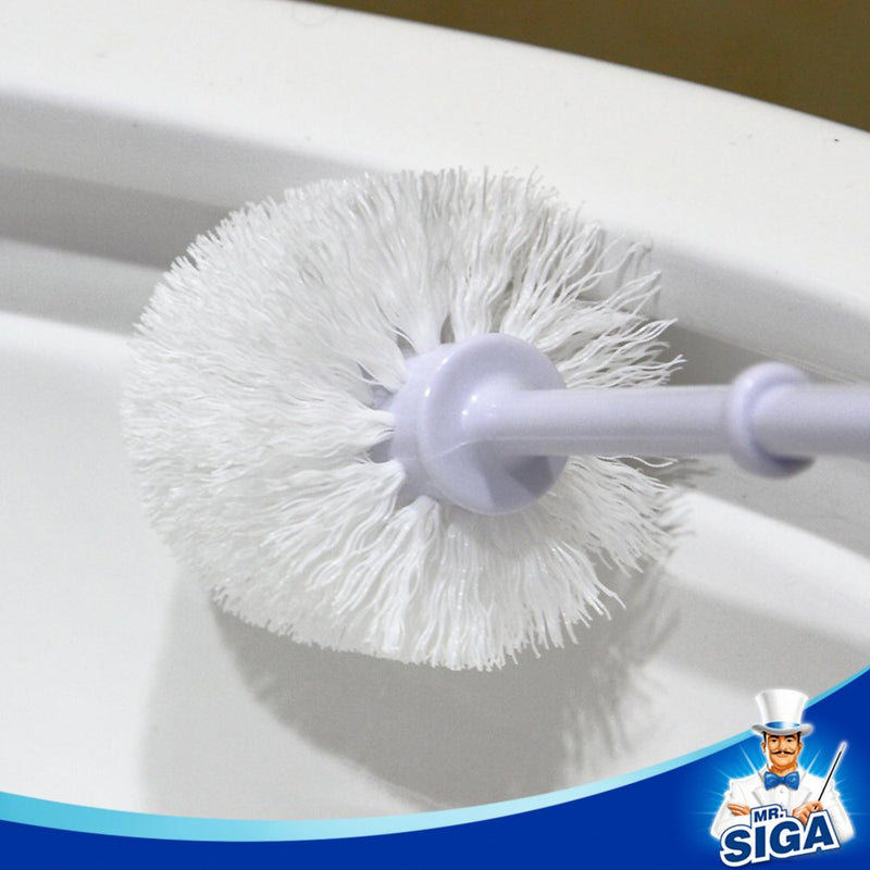  [AUSTRALIA] - MR.SIGA Toilet Bowl Brush and Caddy, Dia 12cm x 38cm Height, Pack of 2 White - Pack of 2