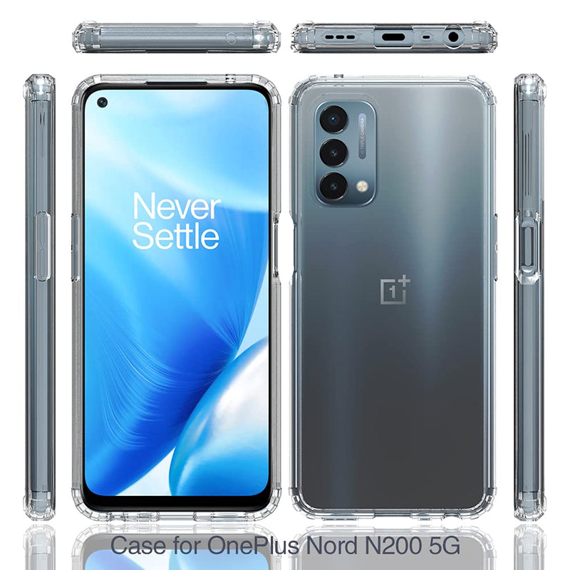  [AUSTRALIA] - Ftonglogy Cell Phone Case for OnePlus Nord N200 5G, Crystal Slim Air Buffer Clear TPU [Drop Proof]+ PC Shockproof Phone Protective Case Cover for OnePlus Nord N200 5G (Clear)