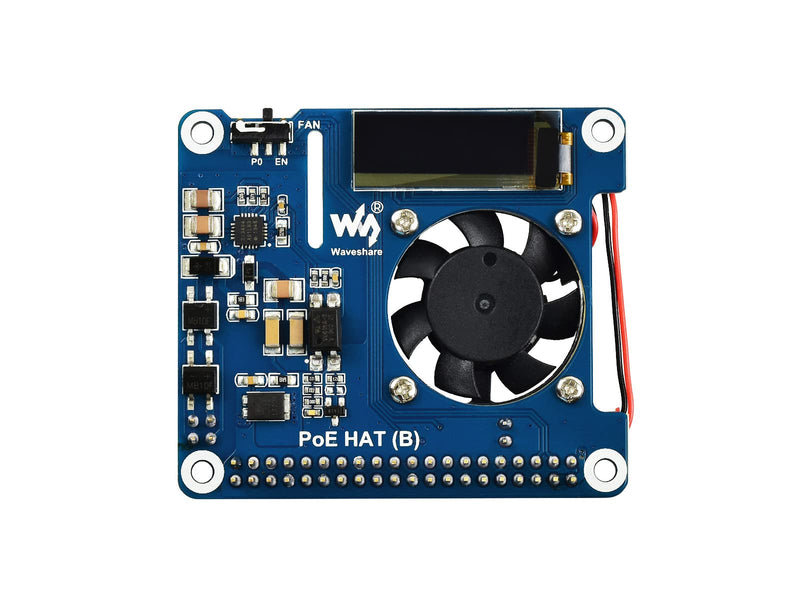  [AUSTRALIA] - Waveshare PoE HAT (B) Power Over Ethernet HAT Supports Raspberry Pi 3B+ and 4B, 802.3af PoE Network