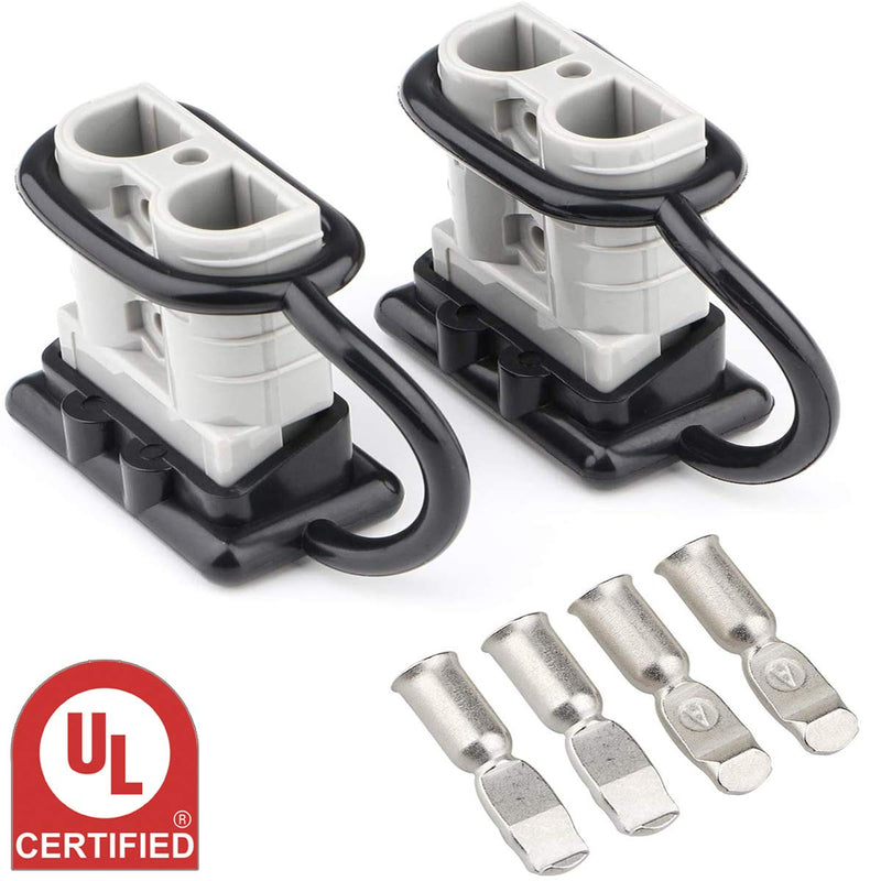  [AUSTRALIA] - Spurtar 6-8 Gauge Battery Cable Quick Connect/Disconnect Wire Harness Plug Connector Recovery Winch Trailer | 12-36V DC, 50A - UL Certified – Gray