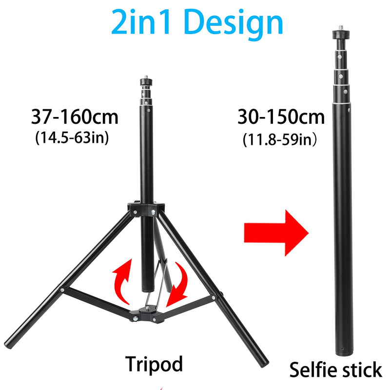  [AUSTRALIA] - PellKing 2in1 Tripod Extension Rod 59in Adjustable Selfie Stick with Phone Clip for DJI OM4 5/Osmo Mobile 3 2/Feiyu Zhiyun and More Hand Held Gimbal Stabilizer Accessories