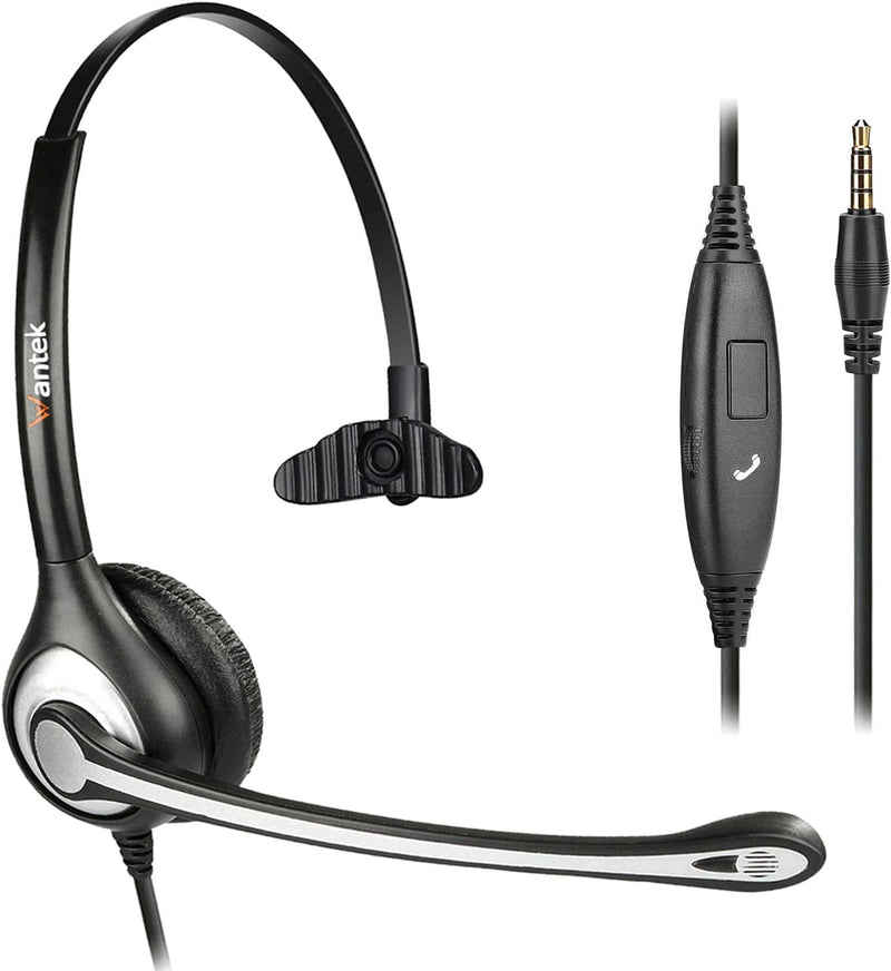  [AUSTRALIA] - Cell Phone Headset with Microphone Noise Cancelling & Call Controls, 3.5mm Computer Headphones for iPhone Laptop PC Tablet Skype K12 School Classroom Home Office Business, Clear Chat, Ultra Comfort