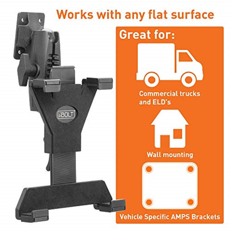  [AUSTRALIA] - iBOLT TabDock Bizmount AMPs - Heavy Duty Drill Base Mount for All 7" - 10" Tablets (iPad, Samsung Tab) Great for Commercial Vehicles, Trucks, and Wall Mounting- Features 1 inch / 25mm Ball Joint