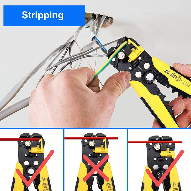  [AUSTRALIA] - MMOBIEL Automatic Wire Stripper Crimper Cutter Professional Pliers for Crimping Cutting 10-24 AWG 0.2-6.0mm² Self Adjusting Multi-Function Hand Tool