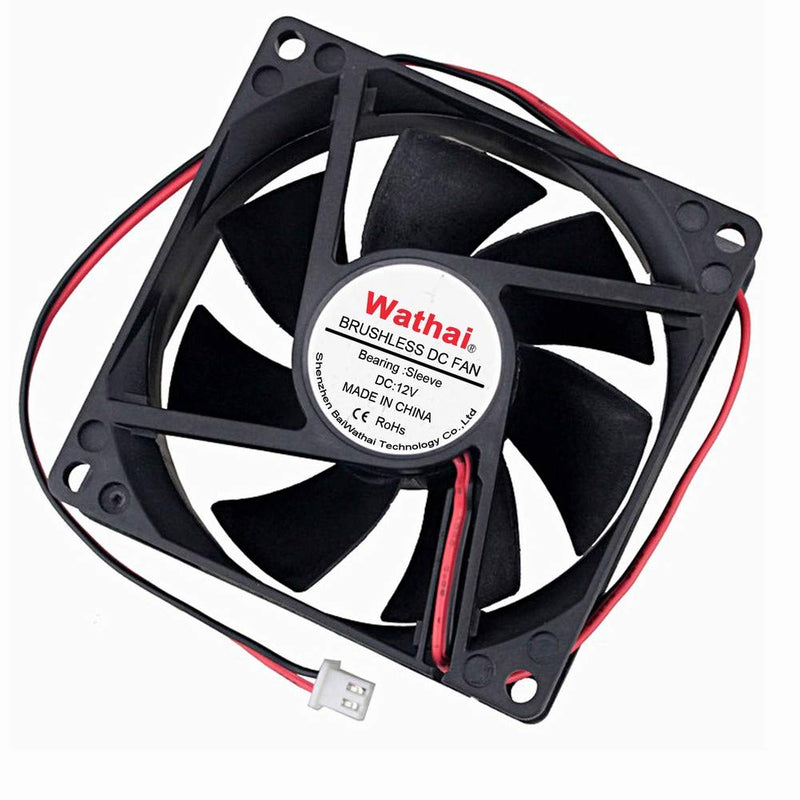  [AUSTRALIA] - Wathai 80mm x 25mm DC Brushless Cooler Cooling Fan 12V 2Pin 12V 2Pin Sleeve