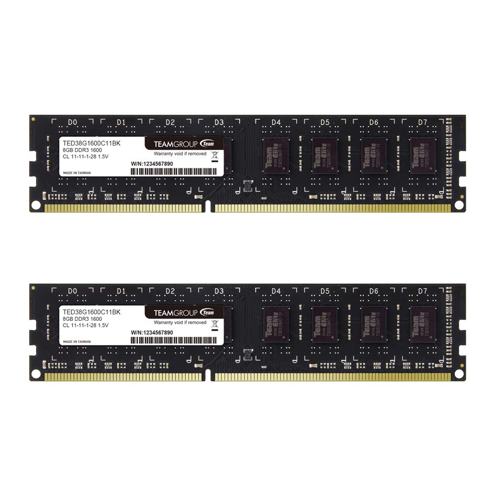  [AUSTRALIA] - TEAMGROUP Elite DDR3 16GB Kit (2 x 8GB) 1600MHz (PC3-12800) CL11 Unbuffered Non-ECC 1.5V UDIMM 240 Pin PC Computer Desktop Memory Module Ram Upgrade - TED316G1600C11DC01-16GB Kit (2 x 8GB) 16GB Kit (2x8GB)