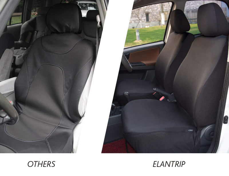  [AUSTRALIA] - Elantrip Dual Waterproof Neoprene Front Seat Covers Car Bucket Seat Cover Universal Fit Airbag Compatible for Auto SUV Truck Van, Black 2 PC