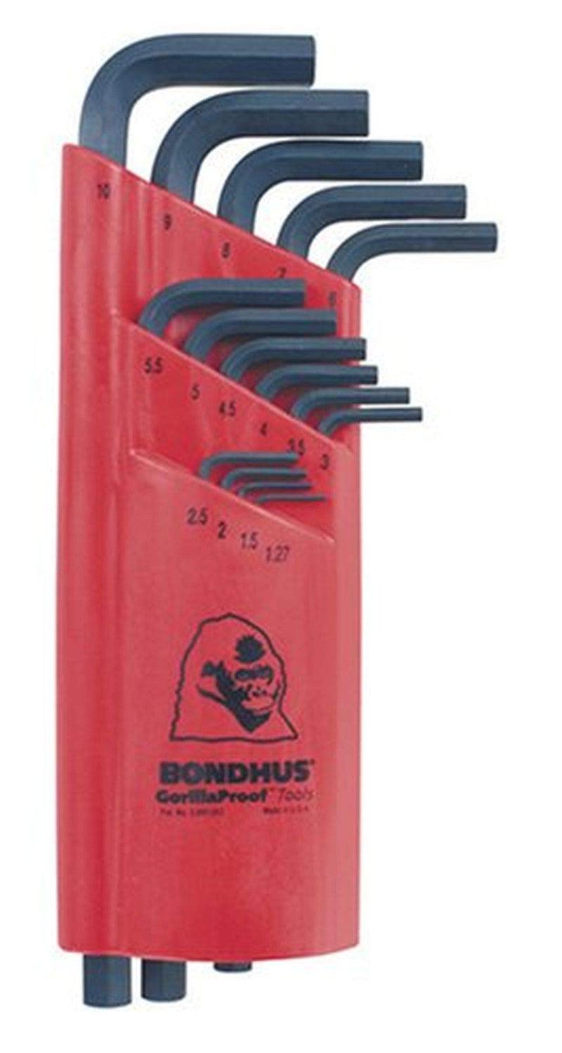 Bondhus 12195 Set of 15 Hex L-wrenches, Long Length, sizes 1.27-10mm - LeoForward Australia
