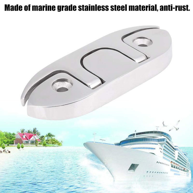  [AUSTRALIA] - Acouto Boat Cleat 4.5inch Marine Boat Flip Up Folding Cleat Dock Cleat Hideaway Boat Cleat 316 Stainless Steel