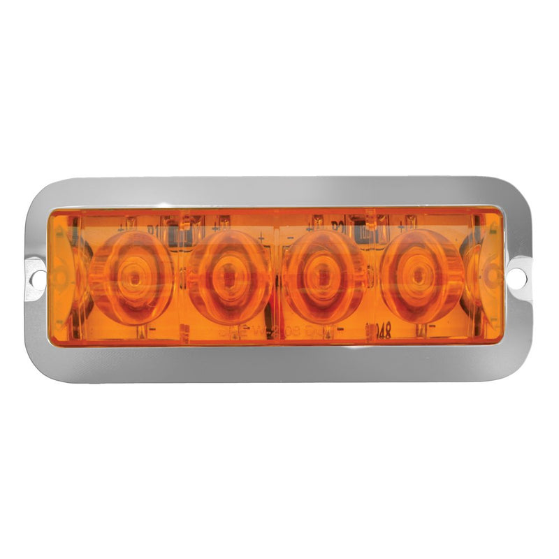  [AUSTRALIA] - Grand General 76530 Amber Medium Rectangular 4 LED Strobe Light with Amber Lens