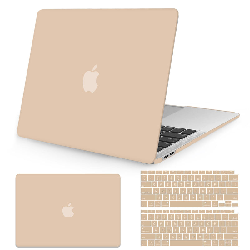  [AUSTRALIA] - Seorsok Compatible with MacBook Air 13 Inch Case2022 2021 2020 2019 2018 Release A1932 A2179 M1 A2337 Touch ID,Plastic Hard Shell Case with Keyboard Cover-Light Brown Air13（A2179 M1 A2337 A1932） Light Brown