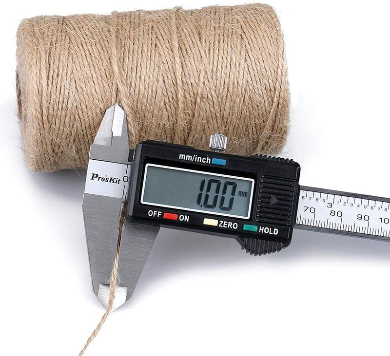  [AUSTRALIA] - 328 Ft 1mm Jute Twine String Thin Natural Ribbon Hemp Twine for Gift Wrapping Craft Plant Christmas Handmade Arts Decoration Packing String Home decor (328 Ft (100M)) 1pc * 328ft(100m)