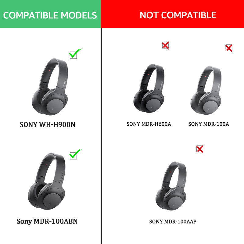  [AUSTRALIA] - Krone Kalpasmos Ear Pads for Sony WH-H900N, Compatible with Sony MDR-100ABN Headphones Over Ear Cushion, Soft Memory Foam Protein Leather Replacement Earpad Sony Headset Repair Part (Red) Red